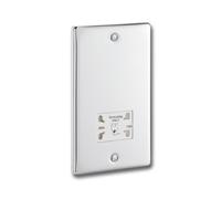 Greenbrook P17C Chrome Shaver Socket Supply Unit 115/230V AC Dual Voltage Output (Polished / "Shiny" Chrome)
