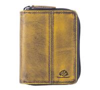 Greenburry Destressed Card Case RFID Dirty Yellow Mustard Yellow