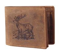 Greenburry Vintage 1796-Stag-3 Leather Wallet with Coin Pocket
