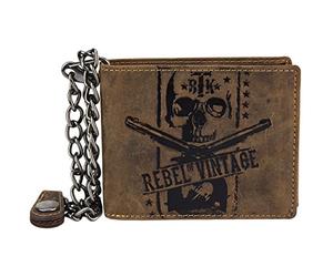 Greenburry Vintage Rebel Skull Chain Wallet Leather 12.5 cm