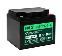 Greencell AGM VRLA 12V 50Ah Battery - Maintenance-free Gel Battery for UPS, Campers, Alarm Systems, Emergency Power Supply and Industrial Applications, Durable, IP54 Protection, High Performance, Easy