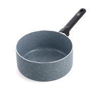 GreenChef Granite Ceramic Pro Healthy Ceramic Nonstick 18 cm/2 L Milk Pan, PFAS Free, Quartz Stone Look, Metal Utensil Safe, Suitable for all hobs including Induction, Oven Safe up to 160°C, Grey
