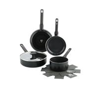GreenChef Tones 7-Piece Ceramic Non-Stick Cookware Set, Frying Pans, Saucepans, Sautepan, Pan Protector, Induction, PFAS Free, Dishwasher Safe, Oven Safe, Black