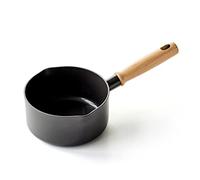 GreenChef Vintage Healthy Ceramic Nonstick 16 cm/1.6 Litre Milk Pan Pot, Wood Inspired Handle, PFAS Free, Induction Suitable, Oven Safe up to 160˚C, Grey