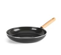 GreenChef Vintage Healthy Ceramic Nonstick 26 cm Frying Pan Skillet, Wood Inspired Handle, PFAS Free, Induction Suitable, Oven Safe up to 160˚C, Grey