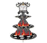 Greencian 3 Tier D20 Dice Dungeons Cupcake Stand Game Party Decorations | Dragon Dice Cardboard Dessert Tower Roll to Celebrate Cupcake Holder Stand for Men Boy D20 Role Playing Birthday Supplies