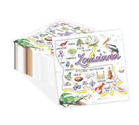 Greencian 50 Pcs Louisiana Crawfish Cocktail Napkins 3 Ply 5" x 5" | Louisiana Map Disposable Party Napkins New Orleans Guest Absorbent Hand Towels for Mardi Gras Cajun Crawfish Boil Party