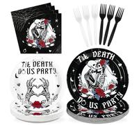 Greencian 96Pcs Till Death Do Us Party Decorations, Serves 24