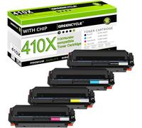 greencycle 4 Pack Compatible Toner Cartridge Replacement for HP 410X CF410A CF410X CF411X CF412X CF413X Set use with Color Laserjet Pro MFP M477fnw M477fdw M477fdn M452dw M452nw M452dn M377dw Printer