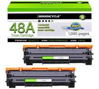 greencycle Compatible 48A Toner Cartridge Replacement for HP 48A CF248A Toner Cartridge for Pro M15w M15a M16w M16a MFP M28w M28a M29w M29a M30w M31w Printer (2 Black)