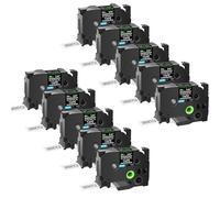 GREENCYCLE Compatible for Brother STE 151 0.94" (24mm) x 3m Mobile Solutions Stencil Label Tape for PTD600 PT-P700 PT-P750W PT2730 PT-2430PC, PT9600, PTH500LI, PTP710BT, Black on Clear,10 Pack