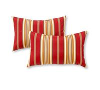 Greendale Home Fashions AZ5811S2-ROMASTRIPE Tuscan Stripe Outdoor Rectangle Throw Pillow (Set of 2)