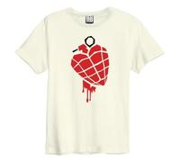 GREENDAY - AMERICAN IDIOT HEART GRENADE AMPLIFIED VINTAGE WHITE XX LAR - T-shirt