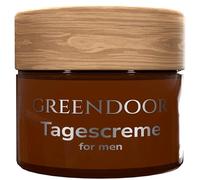 GREENDOOR Day Cream for Men 50 ml, Cream Absorbs Optimally, Protects, Non-Grease, Natural Cosmetics Vegan, Face Cream, Moisture for Face, with Algae, Organic Jambu, Solid Wood Lid