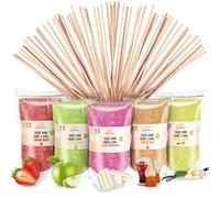 GREENDOSO® Candy Floss Sugar for Machine 5x300g, 50 Sticks - Cotton Candy | Natural Flavours: Strawberry, Cola, Apple, Marshmallow, Vanilla. 8 Edible Decorations. Makes 55-65 Candyfloss with Any Maker.