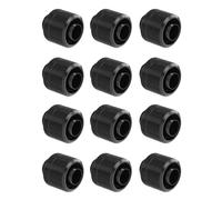greenDracaena Dracaena.io 12 Pack G1/4" Thread to 3/8" ID, 1/2" OD Compression Fitting for Soft Tubing, Soft Tube Connectors for Computer Water Cooling System, Black