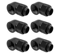 greenDracaena dracaena.io 6 Pack G1/4" Thread Male to Female Extender Fitting, 90° Rotary Enhance Multi-Link Adapter Fitting for Computer Water Cooling System, Black