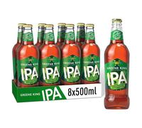 Greene King IPA Beer 8 x 500ml Bottles - Traditional British Pale Ale with Balanced Malty Body and Fresh Hoppy Character, Classic Full Flavoured English Beer