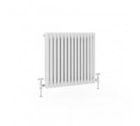 Greened House 2 Column White Traditional Radiator 600mm H x 592mm W | Column Radiator, Cast Iron Type, Old School Radiator, Double Column, Horizontal