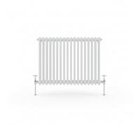 Greened House 3 Column White Traditional Radiator 600mm H x 821mm W | Column Radiator, Cast Iron Type, Old School Radiator, Triple Column, Horizontal