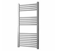 Greened House 500mm wide x 1000mm high Chrome Curved Central Heating Towel Rail Designer Straight Towel radiator