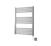 Greened House 600mm wide x 800mm high Chrome Flat Electric Heated Towel Rail Designer Straight Towel radiator
