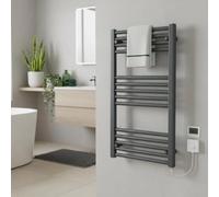 Greened House Anthracite Electric Towel Rail 500mm W x 800mm H + Timer