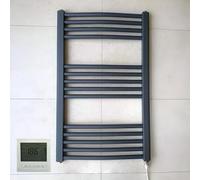 Greened House Anthracite Electric Towel Rail 500mm W x 800mm H + Timer