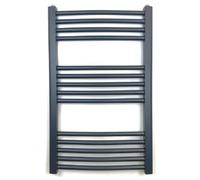 Greened House Anthracite Heated Towel Rail Curved 500mm W x 800mm H