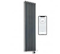 Greened House Anthracite WiFi Smart Electric Radiator Oval Tube 1600 x 420