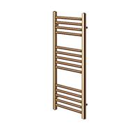Greened House Brushed Brass Heated Towel Rail 300mm W x 800mm H | Flat, Central heating, Towel Radiator, Bathroom, Straight