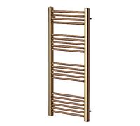 Greened House Brushed Brass Heated Towel Rail 400mm W x 1200mm H