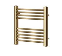 Greened House Brushed Brass Heated Towel Rail 400mm W x 600mm H