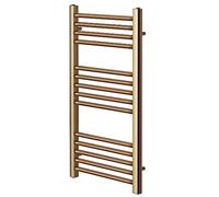 Greened House Brushed Brass Heated Towel Rail 400mm W x 800mm H
