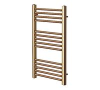 Greened House Brushed Brass Heated Towel Rail 500mm W x 800mm H | Flat, Central heating, Towel Radiator, Bathroom, Straight