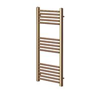 Greened House Brushed Brass Straight Heated Towel Rail 500mm Wide x 1000mm High Flat Central Heating Towel Radiator