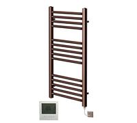 Greened House Brushed Bronze Electric Towel Rail 400mm W x 800mm H + Timer