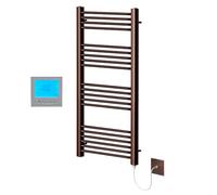 Greened House Brushed Bronze Electric Towel Rail 500mm W x 1200mm H + Timer
