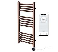 Greened House Brushed Bronze Electric WiFi Towel Rail 400mm W x 800mm H