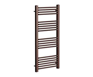 Greened House Brushed Bronze Heated Towel Rail 500mm W x 1200mm H | Flat, Central heating, Towel Radiator, Bathroom, Straight