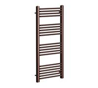 Greened House Brushed Bronze Straight Heated Towel Rail 400mm W x 1200mm H Flat Central Heating Towel Radiator