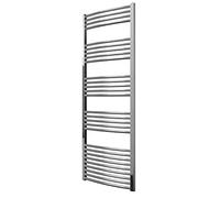 Greened House Chrome Curved Heated Towel Rails 600mm wide x 1600mm high Central Heating Towel Radiator
