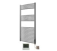 Greened House Chrome Electric Heated Towel 600mm W x 1200mm H + Timer