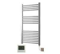 Greened House Chrome Electric Heated Towel Rail 500mm W x 1000mm H + Timer