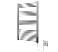 Greened House Chrome Electric Heated Towel Rail Curved 600mm W x 1400mm H | Bathroom Radiator, Curved Design, Towel Warmer