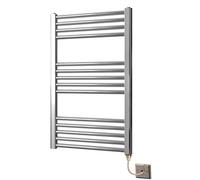 Greened House Chrome Electric Heated Towel Rail Straight 400mm W x 800mm H