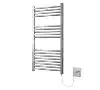 Greened House Chrome Electric Heated Towel Rail Straight 500mm W x 1000mm H