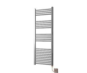 Greened House Chrome Electric Heated Towel Rail Straight 600mm W x 1400mm H