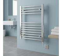 Greened House Chrome Electric Towel Rail 600mm W x 600mm H
