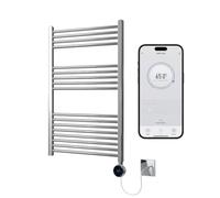 Greened House Chrome Electric WiFi Heated Towel Rail 600mm W x 1000mm H | Smart WiFi Controlled, Flat Design, 7 Day Programming, App Compatibility